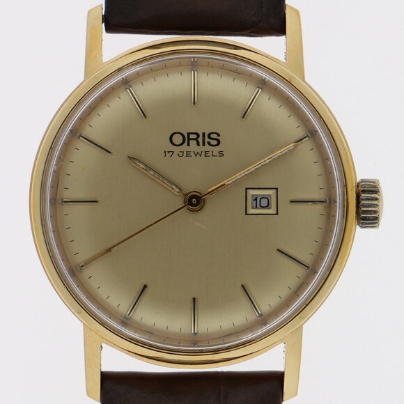 ORIS Watches Gold Plated/leather Hand Winding - Picture 1 of 7